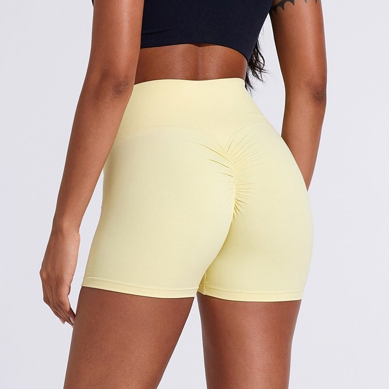 Summer Womens European And American - Style Peach - Shaped Butt - Lifting Fitness Pleated High - Waist Yoga Pants - DEWI workout Accessories