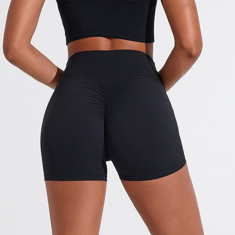 Summer Womens European And American - Style Peach - Shaped Butt - Lifting Fitness Pleated High - Waist Yoga Pants - DEWI workout Accessories